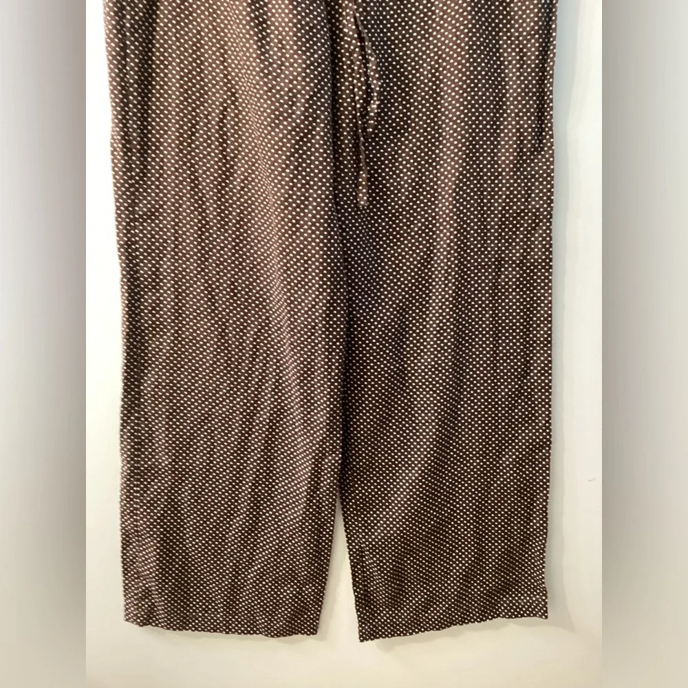Reformation Jaida Linen Brown Pants Polkadot Size M